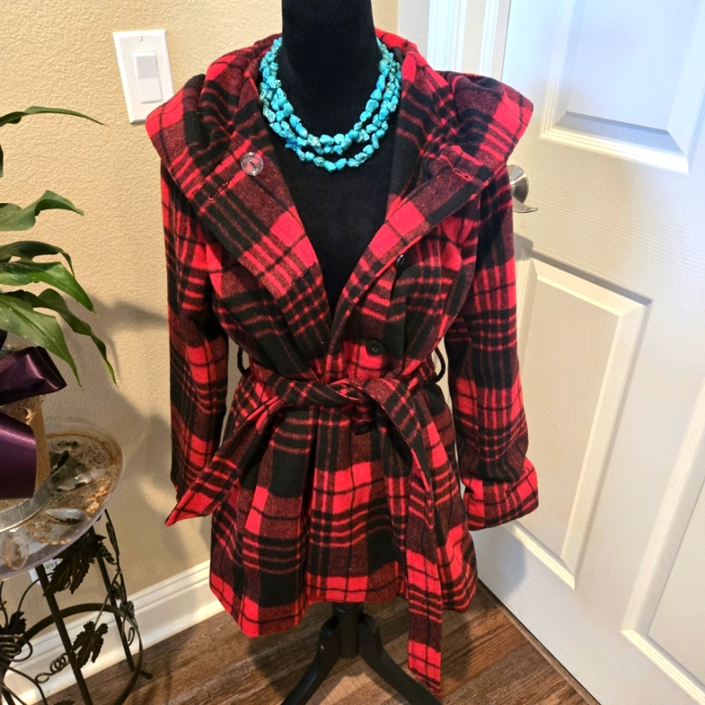 ⭐️BUFFALO PLAID Wrap tie JACKET